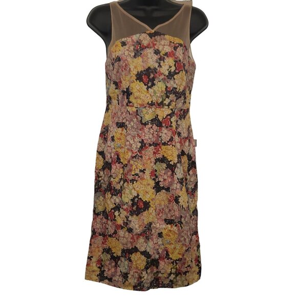 Anthropologie Zehavale Cocktail Dress Women Sz‎ 0 Mesh Floral Boho Cottagecore - Picture 1 of 6